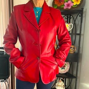 Red Leather jacket. Size L.